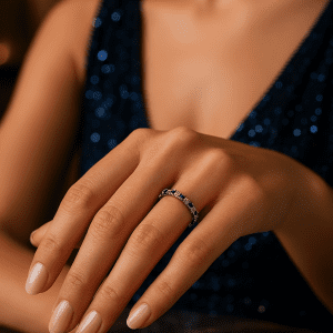 Sterling Silver CZ Eternity Ring – Size Q, 3.1g Full Band Sparkle