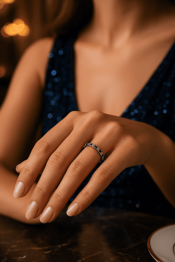 Sterling Silver CZ Eternity Ring – Size Q, 3.1g Full Band Sparkle