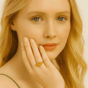 Sterling Silver Triple Opal Ring by SIS – Vintage-Style 925 Statement Jewelry, Size K/L