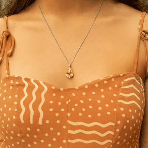 Radiant Teardrop Swarovski-Style Crystal Pendant Necklace in Sterling Silver Tone Chain