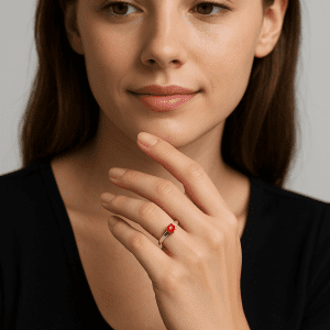 925 Sterling Silver Pink CZ Solitaire Ring – Elegant Minimalist 1.4g Fine Jewellery