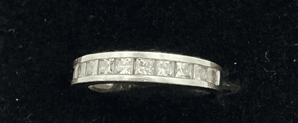 Sterling Silver Princess-Cut Channel Set Ring – 2.5g, Size K - Image 3