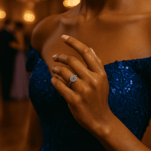 Elegant 375 White Gold Diamond Cluster Ring – 0.22ct, Size M