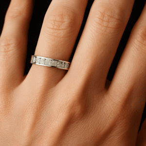 Sterling Silver Princess-Cut Channel Set Ring – 2.5g, Size K