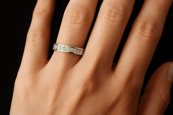 Sterling Silver Princess-Cut Channel Set Ring – 2.5g, Size K