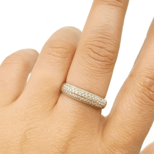 Luxury Sterling Silver Cubic Zirconia Band Ring – STS Hallmarked – Size L/M