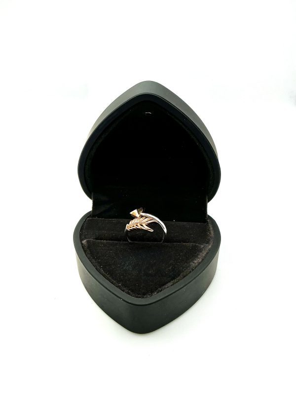 925 Sterling Silver Adjustable Arrow and Leaf Wrap Ring – Boho Chic, Size K/L - Image 4