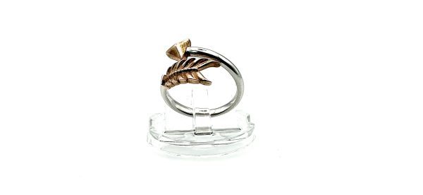 925 Sterling Silver Adjustable Arrow and Leaf Wrap Ring – Boho Chic, Size K/L - Image 6