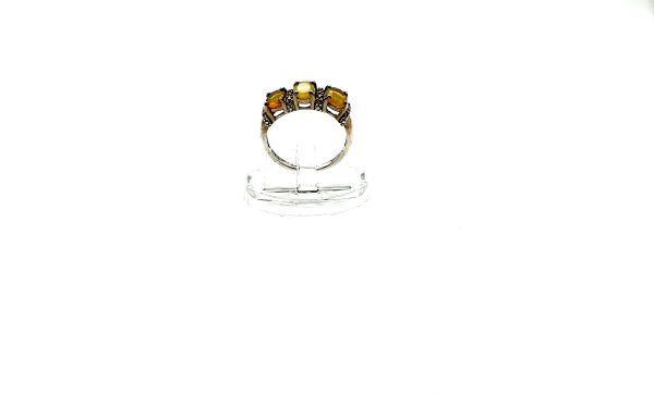 Sterling Silver Triple Opal Ring by SIS – Vintage-Style 925 Statement Jewelry, Size K/L - Image 2