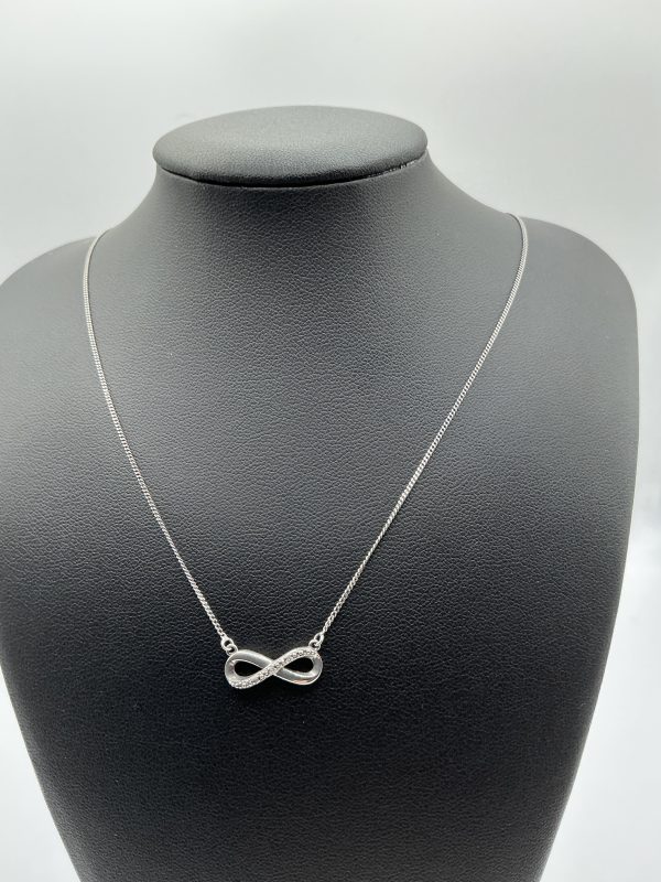 Sterling Silver Diamond Infinity Necklace – Elegant 18” Chain – Symbol of Endless Love - Image 7