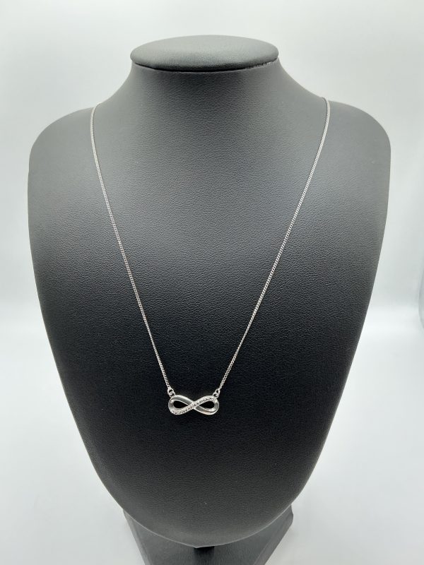 Sterling Silver Diamond Infinity Necklace – Elegant 18” Chain – Symbol of Endless Love - Image 6