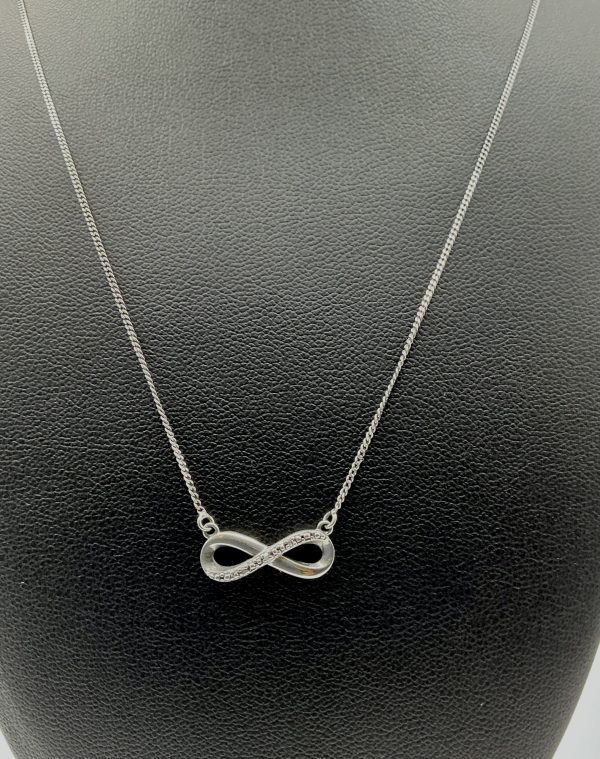 Sterling Silver Diamond Infinity Necklace – Elegant 18” Chain – Symbol of Endless Love - Image 5