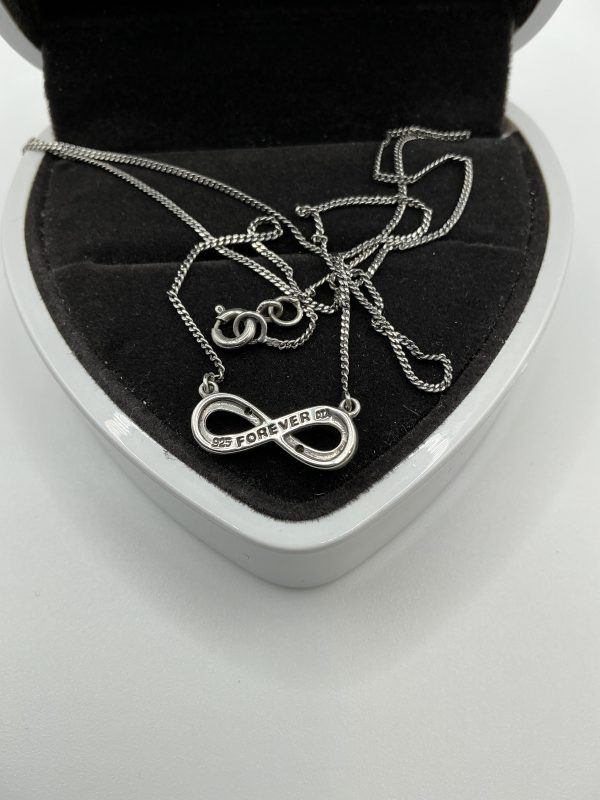 Sterling Silver Diamond Infinity Necklace – Elegant 18” Chain – Symbol of Endless Love - Image 8