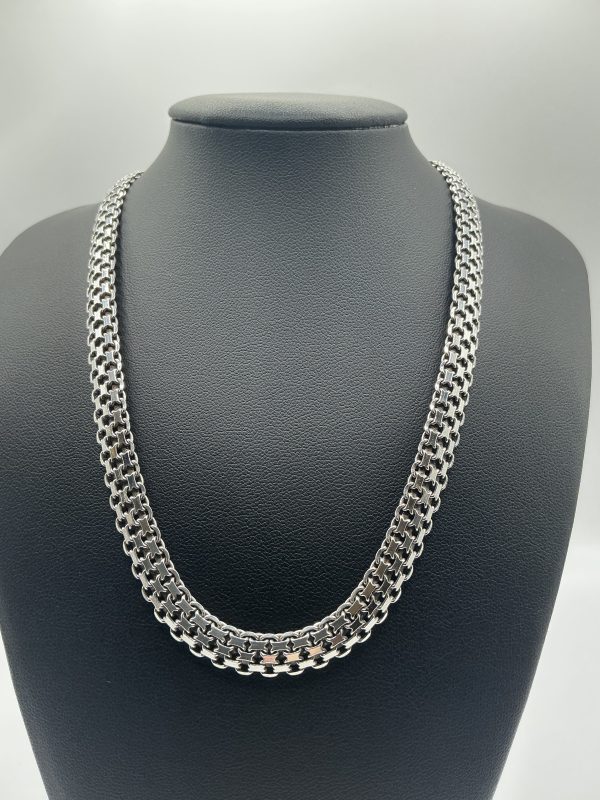 Luxury Italian Sterling Silver Byzantine Chain Necklace 16” – Milor QVC 925 Hallmarked, 20.7g - Image 3
