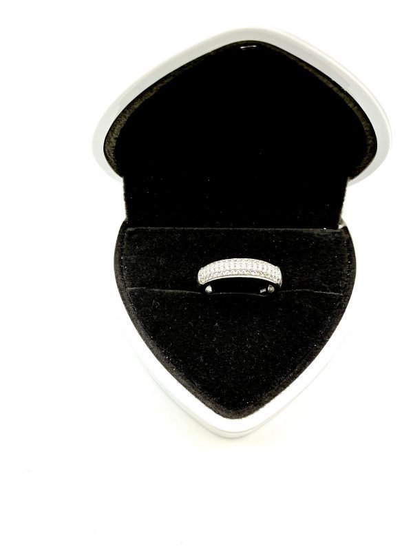 Luxury Sterling Silver Cubic Zirconia Band Ring – STS Hallmarked – Size L/M - Image 10