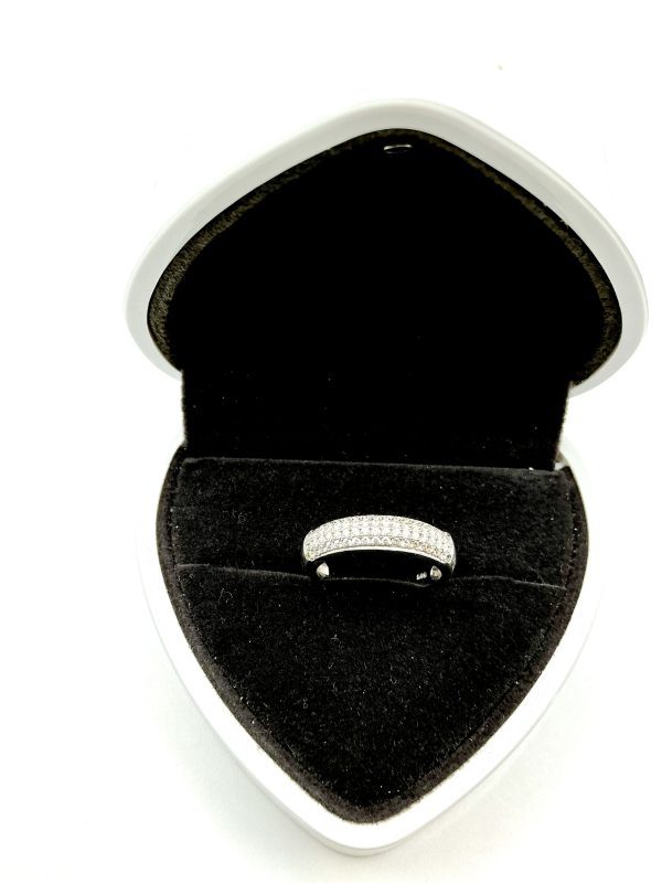Luxury Sterling Silver Cubic Zirconia Band Ring – STS Hallmarked – Size L/M - Image 5