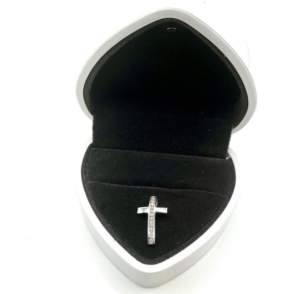 Elegant 9K White Gold Diamond Cross Pendant – .13ct Natural Diamonds – 1.1g - Image 5
