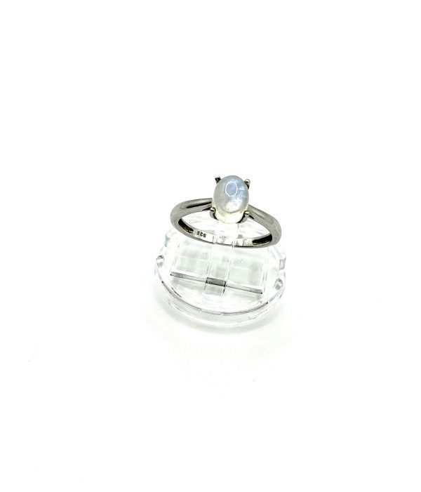 🌙 Sterling Silver Moonstone Solitaire Ring – Size N/O – 1.9g - Image 7