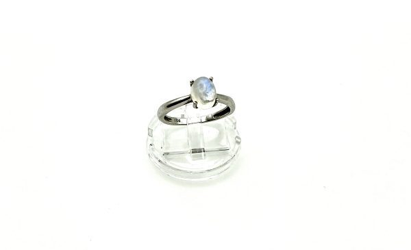 🌙 Sterling Silver Moonstone Solitaire Ring – Size N/O – 1.9g - Image 5