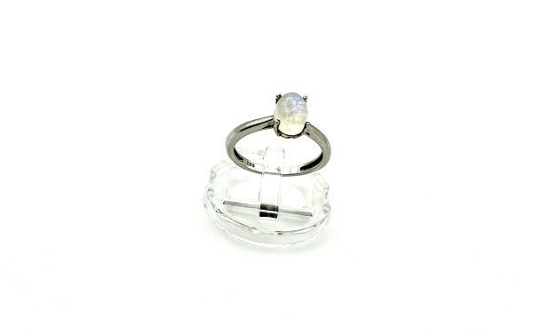 🌙 Sterling Silver Moonstone Solitaire Ring – Size N/O – 1.9g - Image 8