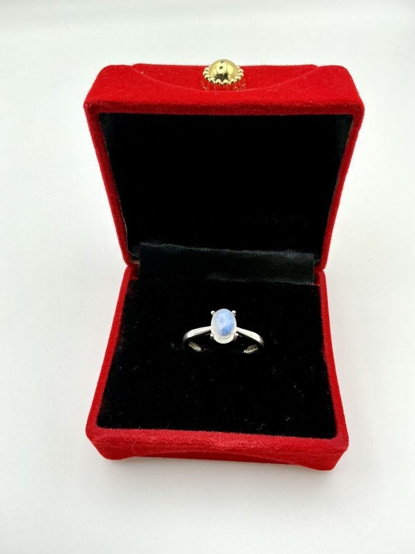 🌙 Sterling Silver Moonstone Solitaire Ring – Size N/O – 1.9g - Image 4