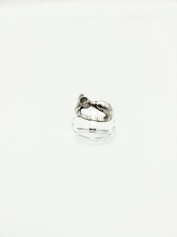Sterling Silver Dolphin Wrap Ring with Moonstone – Size O, 4.8g | Nautical Ocean-Themed Jewellery - Image 9