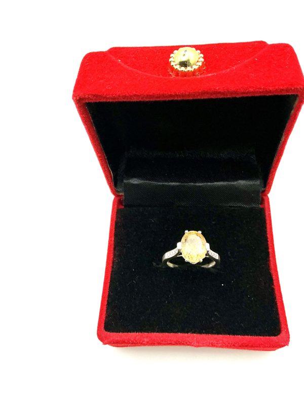 925 Sterling Silver Citrine Ring | Oval Cut, Size L | Luxury Handcrafted Jewellery – 2.4g - Image 6
