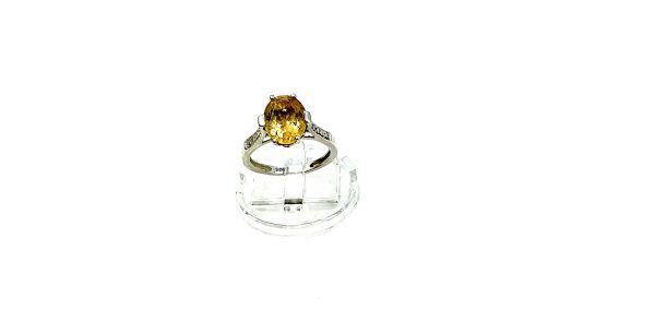 925 Sterling Silver Citrine Ring | Oval Cut, Size L | Luxury Handcrafted Jewellery – 2.4g - Image 3