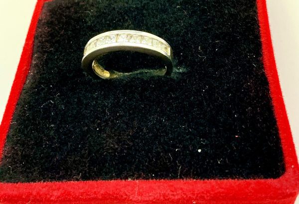 Sterling Silver Princess-Cut Channel Set Ring – 2.5g, Size K - Image 5
