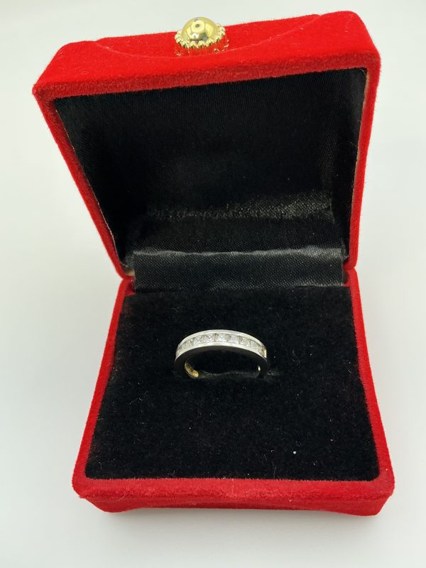 Sterling Silver Princess-Cut Channel Set Ring – 2.5g, Size K - Image 4