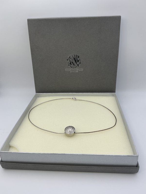 Broughton-Stuart Sterling Silver & 18K Gold Mokume-Gane Diamond Pendant Necklace - Image 5