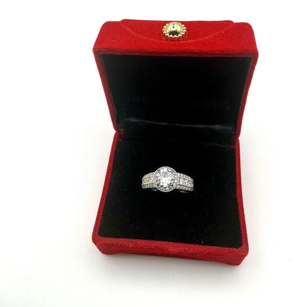 Elanza 925 Sterling Silver CZ Halo Engagement Ring – Size Q - Image 11