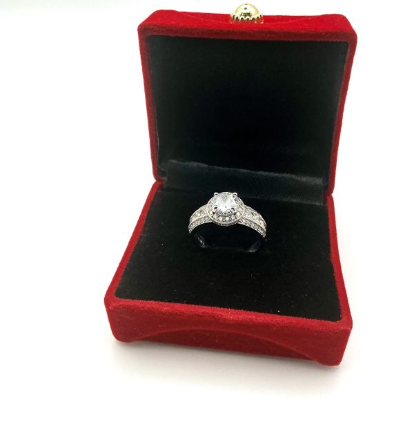 Elanza 925 Sterling Silver CZ Halo Engagement Ring – Size Q - Image 6
