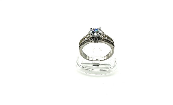 Elanza 925 Sterling Silver CZ Halo Engagement Ring – Size Q - Image 8