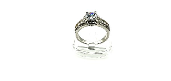 Elanza 925 Sterling Silver CZ Halo Engagement Ring – Size Q - Image 7