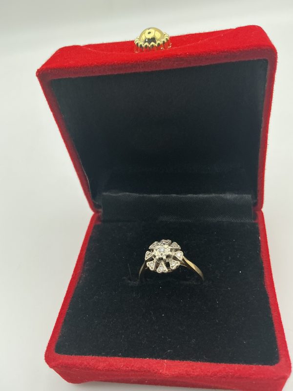 Antique 18ct Yellow Gold Diamond Cluster Ring, Birmingham 1866, Size L/M - Image 10