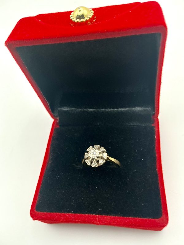 Antique 18ct Yellow Gold Diamond Cluster Ring, Birmingham 1866, Size L/M - Image 9