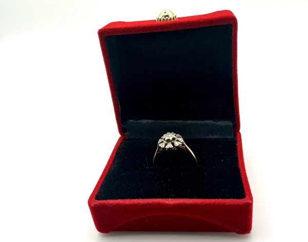 Antique 18ct Yellow Gold Diamond Cluster Ring, Birmingham 1866, Size L/M - Image 8
