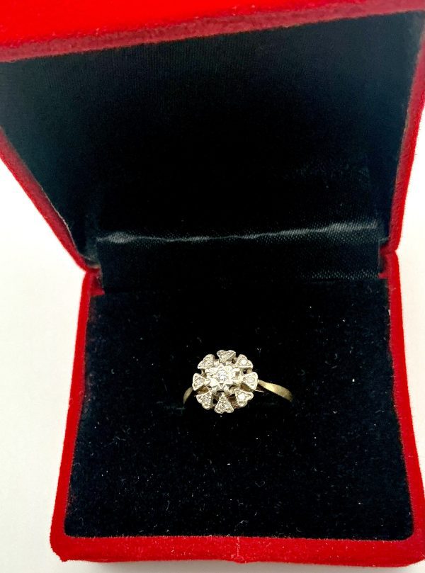 Antique 18ct Yellow Gold Diamond Cluster Ring, Birmingham 1866, Size L/M - Image 7