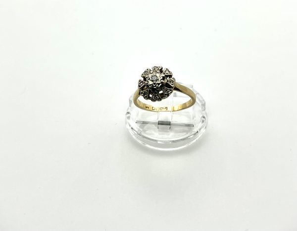 Antique 18ct Yellow Gold Diamond Cluster Ring, Birmingham 1866, Size L/M - Image 6