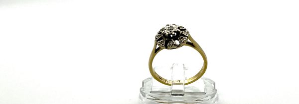 Antique 18ct Yellow Gold Diamond Cluster Ring, Birmingham 1866, Size L/M - Image 5