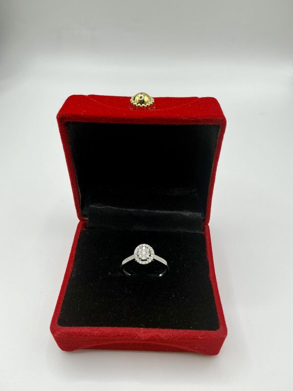 Elegant 375 White Gold Diamond Cluster Ring – 0.22ct, Size M - Image 13