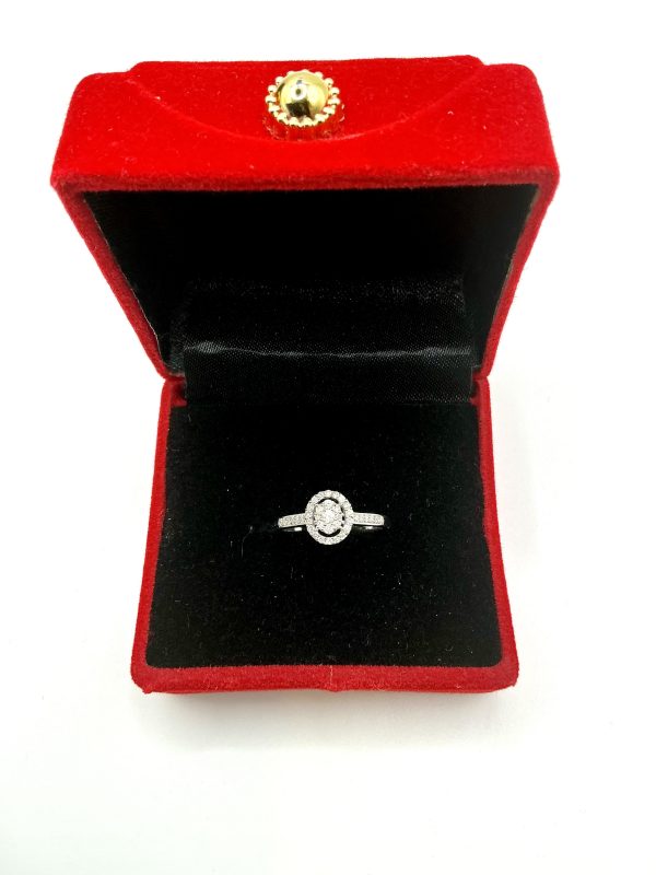 Elegant 375 White Gold Diamond Cluster Ring – 0.22ct, Size M - Image 12