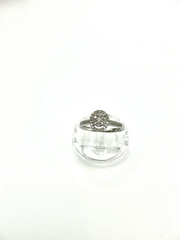 Elegant 375 White Gold Diamond Cluster Ring – 0.22ct, Size M - Image 11