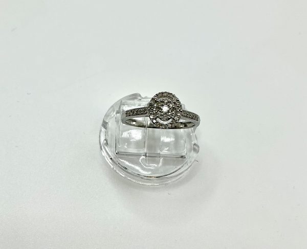 Elegant 375 White Gold Diamond Cluster Ring – 0.22ct, Size M - Image 4