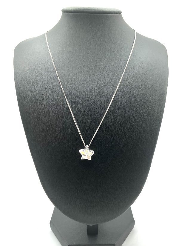 Sterling Silver Mother of Pearl Inlay Star Pendant Necklace – 46cm Chain - Image 6