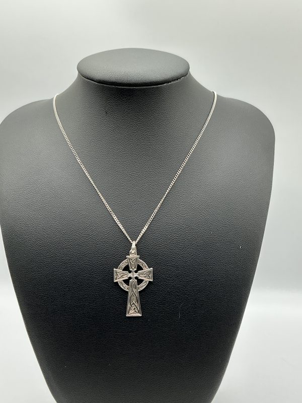 Sterling Silver Celtic Cross Pendant Necklace – 925 Silver, 4.6g, 18-Inch Chain - Image 5
