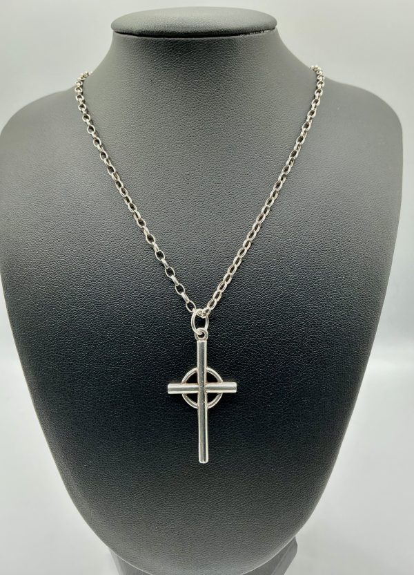 Sterling Silver Celtic Cross Pendant – 1998 London Maker HJ, 925 Hallmarked, 16” Chain - Image 8