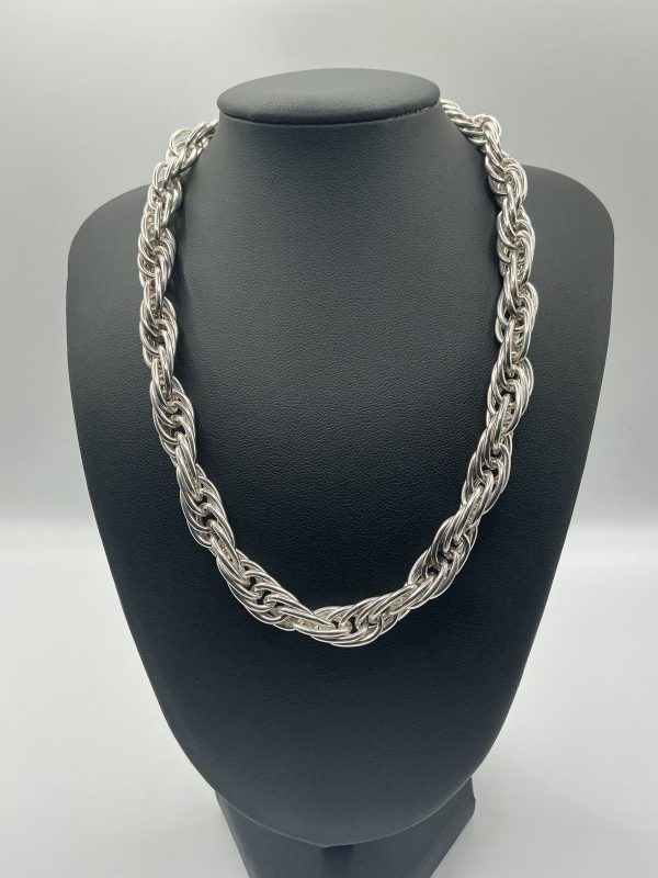 Solid Sterling Silver 75.13g Triple Rope Chain Necklace – 16 Inch | Luxury Statement Jewellery - Image 7