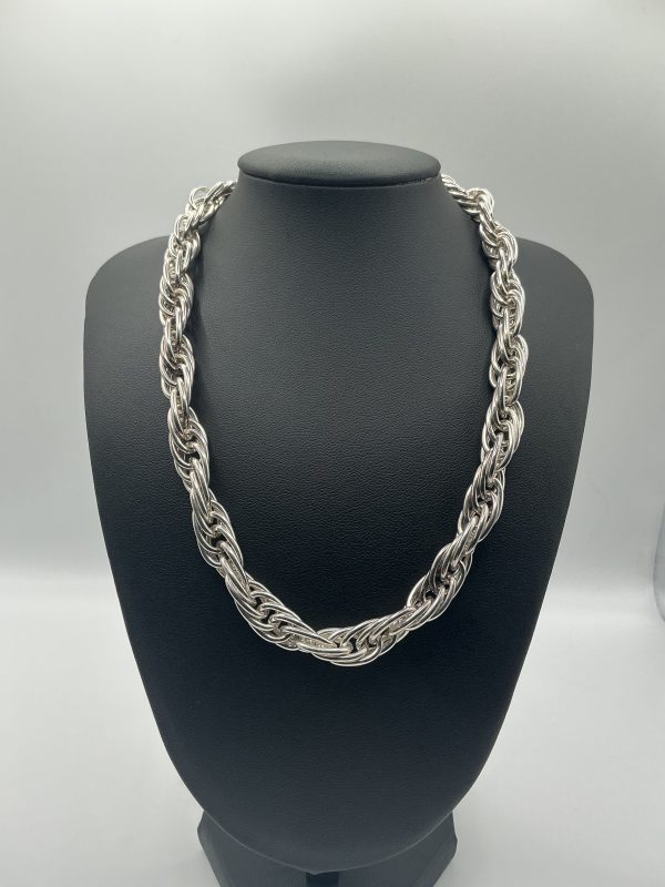 Solid Sterling Silver 75.13g Triple Rope Chain Necklace – 16 Inch | Luxury Statement Jewellery - Image 6
